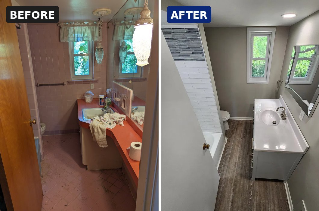 Cincinnati bathroom before and after renovation